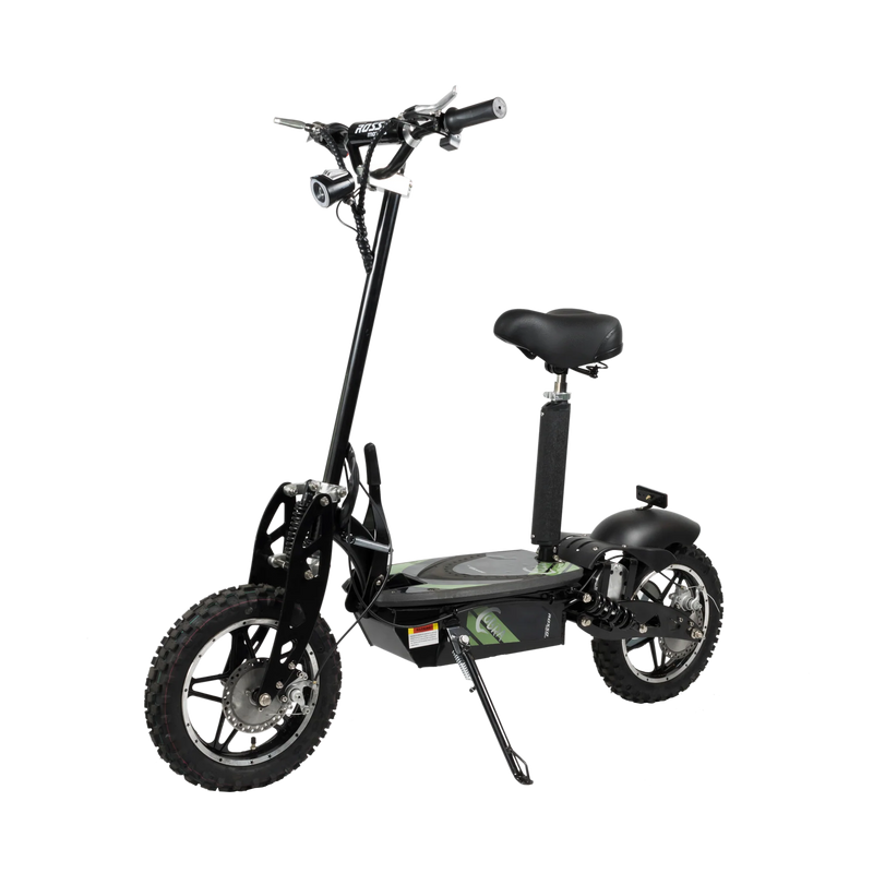 ROSSO COBRA OUTDOOR STAND-UP ELECTRIC SCOOTER GREEN WITH SEAT, FOLDABLE