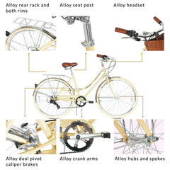 Tracer Kelly 700C Hybrid City Bikes 7 Speed