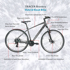 Tracer Bravery DX 24-Speed Hybrid Bikes