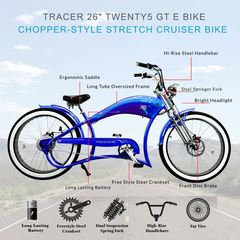 Tracer Twenty5 DS 500W Chopper Cruiser E-Bike