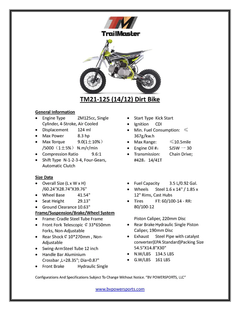 TrailMaster TM21-125 Dirt Bike: 14/12-Inch Wheels, Semi-Automatic