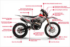 Trailmaster MX250 PRO Dirt Bike Kick Start JHL Pro-Series