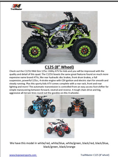 TrailMaster C125 125cc Sport Kids Gas ATV