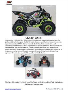 TrailMaster C125 125cc Sport Kids Gas ATV